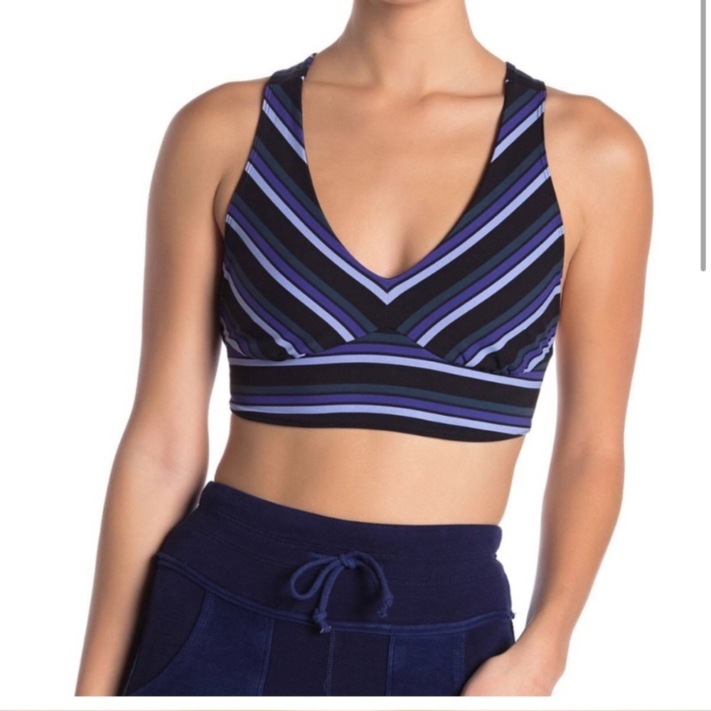 Free People Multicolor V-Neck Sports Bra